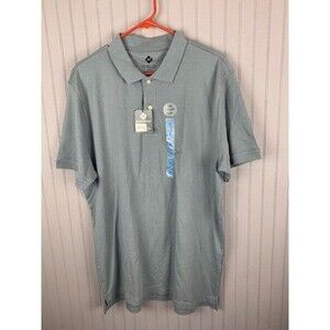M Brand Mens Size L Gray Polo Shirt Egyptian Cotton Short Sleeve